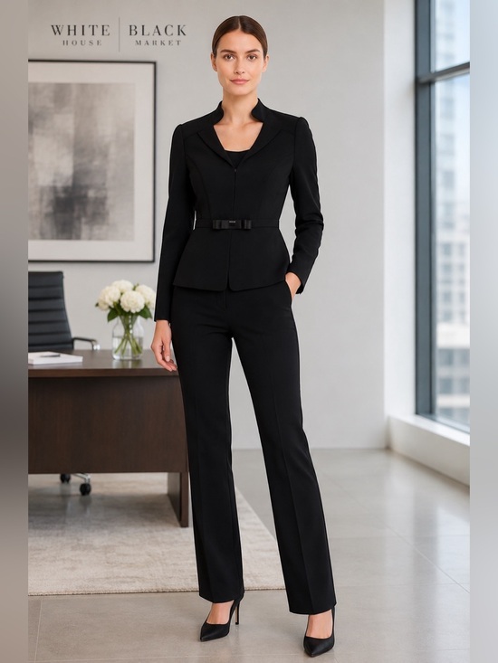 White House Black Market Jackets & Blazers - 🆑WHBM Women’s Peplum Waist w/Bow Belt Detail Blazer Jacket & Legacy Pants (SET)